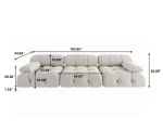 104" Minimalist Modular Sectional Sofas Modern Velvet Convertible Couches 3 Seats Living Room Sofa Sets for Office Apartment 3