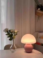 A pink/orange/red/white/beige USB socket decorative table lamp for room light decorative lamp, night light, desk light. 6