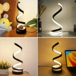 1Pc LED Spiral Table Lamp Modern Three Speed Dimming USB Power Button Switch Bedroom Decorative Table Lamp 6
