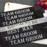 7PCS Bachelorette Sashes Set for Groomsmen,Black Team Groom Sashes for Bachelor  Supplies Wedding party Decorations Favors Gifts 3