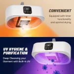 Multifunctional Dryer Electric Clothes Dryer Portable Low-noise Foldable Laundry Dryer Warm air Heating clothing and timing mode 5