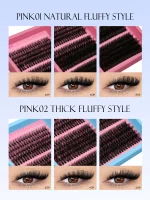 GROINNEYA Cluster Lashes Kit Individual Lashes Volume Mixed Tray 3D Faux Mink Lashes Wispy Eyelash Extension Makeup 4