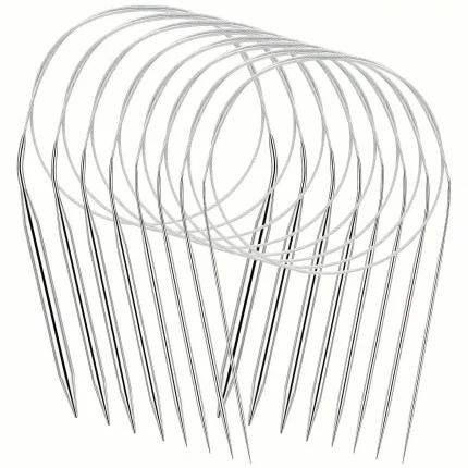 Professional 8pcs Stainless Steel Knitting Needles Set - Versatile, Smooth, Comfort-Grip, Circular Weaving Essentials