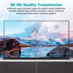 QGeeM 8K HDMI Cable HDMI 2.1 Wire for Xiaomi Xbox Serries X PS5 PS4 Chromebook Laptops 120Hz HDMI Splitter Digital Cable Cord 4K 3