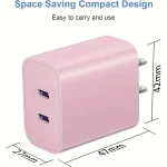 20W Dual Port USB C Charger Block With 6.6FT Long USB C To Lightning Charging Cable For IPhone 14 Pro/13 Pro/12 Mini/12/11/iPad 2