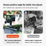 TELESIN 360° Rotation Magnetic Backpack Clip Clamp Mount for GoPro Hero 13 12 11 10 9 8 7 Insta360 DJI Action Camera Accessories 3