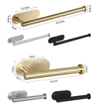 Adhesive Toilet Paper Holder Stainless Steel Wall Mount Kitchen Roll Towel Rack Napkin Dispenser Absorbent Stand Tissue Hanger 3