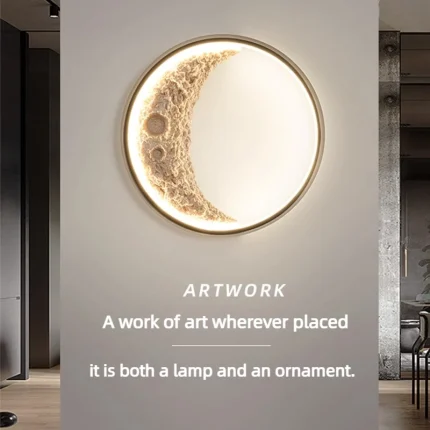 New Arrival Viral Moon LED Wall Lamp - Nordic Luxury Waterproof Light for Bedroom Bedside Wall Stairwell Porch Ceiling Lighting