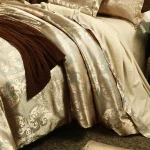 Luxury Satin Jacquard Single Double Duvet Cover Set High End European Wedding King Size Bedding Set Queen Size Quilt Cover Set 6