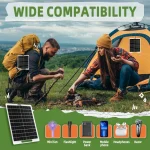 Solar Panel 30W With USB Waterproof Outdoor Hiking And Camping Portable Battery Mobile Phone Charging Bank Charging Panel 6V 2