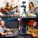 Haomuren Professional USB Streaming Podcast PC Microphone Studio Cardioid Condenser Mic Kit with Boom Arm For Recording YouTube 3