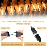 ST38 String Lights Outdoor Garland Connectable Shatterproof Waterproof Plastic LED Bulb Dimmable Patio Garden Decor Fairy Lighst 3