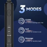 Electric Toothbrush for Adults Rechargeable T37 Sonic Toothbrush with 3 Modes IPX7 Waterproof 40,000 VPM Motor With 4 Brush Head 2