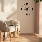 Creative Frameless DIY Wall Clock Wall Decal Home Silent Clock Living Room Office Wall Decoration 2