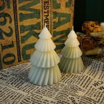 Christmas Tree Candle Silicone Mold DIY Gypsum Cement Christmas Tree Shape Silicone Resin Mold 6