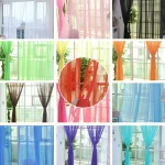 Transparent Window Gauze Solid Color Wedding Glass Gauze Household Products Light Luxury Style Easy to Install Curtains Supplies 5