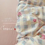 Ins Girls Strawberry Bedding Sets 2025 New Queen Size Bed Sheet Set Duvet Cover Set With Pillowcase No Filling 2