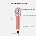 4color Mic KTV Karaoke Mini Microphone For Cell Phone Portable 3.5mm Stereo Studio Laptop PC Desktop 5.5cm*1.8cm Small Size-30 5