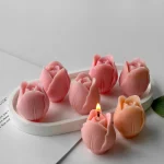 New Tulip Aroma Candle Silicone Mold DIY Flowers Resin Gypsum Form Decoration Mould Handmade Soap Candle Making Supplies 2