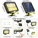 160LED Solar Light Split Wall Lamp Waterproof Outdoor Wall Emergency Street Security Solar Lamp for Garden Decoration 5