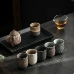 New Vintage Ceramics Cups Japanese Stoneware Porcelain 130ml Tea Mug Healthy Lifestyle Kung Fu Tea Sake Coffee Cups Drinkware 2