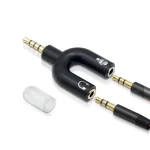 3.5mm Headphone Mic Splitter Adapter U-shaped Stereo 3.5mm 1 To 2 Audio Splitter Adapter for PS4 PC Laptop Ear Headset Cables 4
