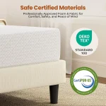 8 Inch Twin Mattress 3 Foam Layer Cooling Gel Memory Foam Mattresses Green Tea for Fresher Sleep Medium Firm CertiPUR-US Certifi 3