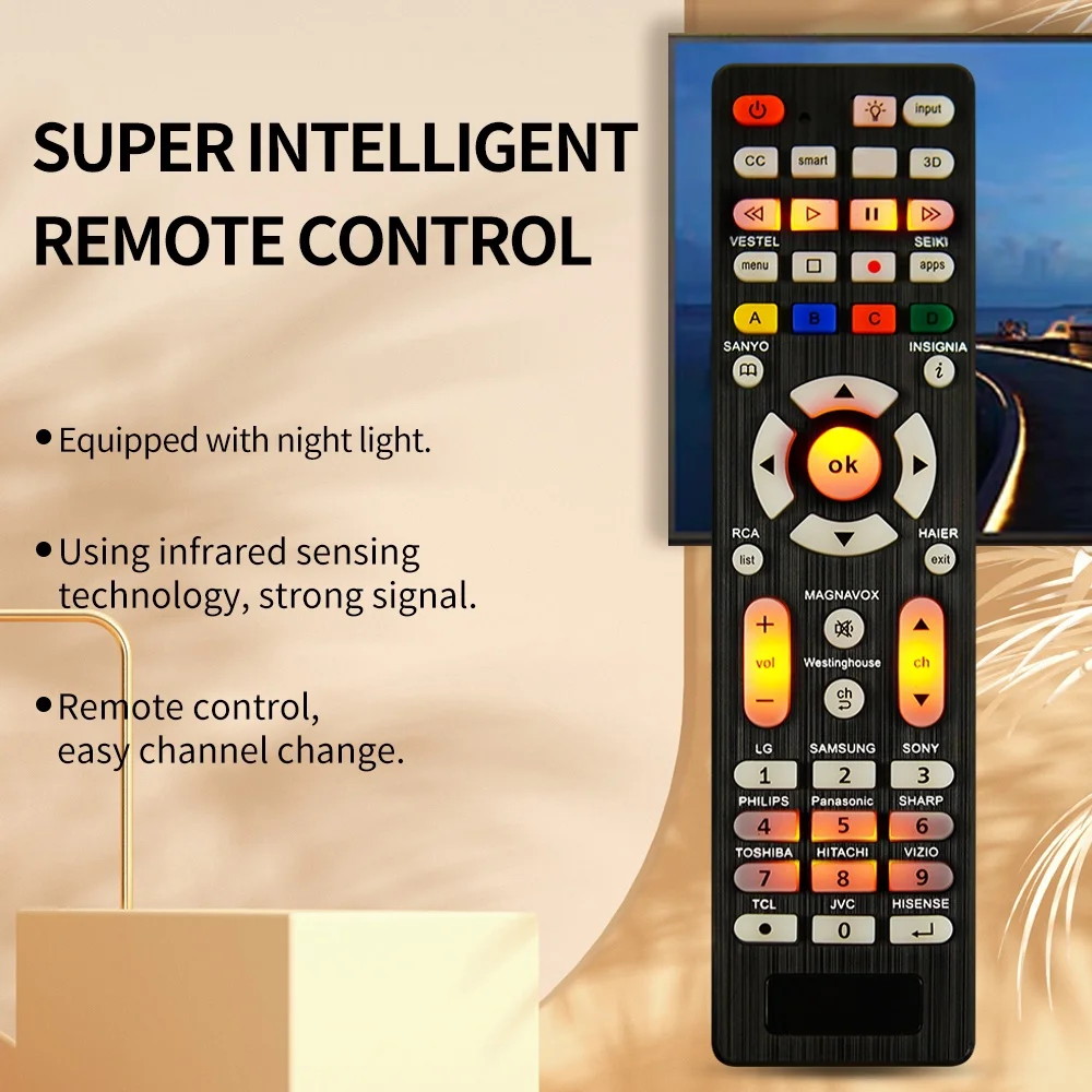 Universal RC-G008 Replcement Remote Control for All models and brands TV with Light in the night Universal RC-G008 Replcement Remote Control for All models and brands TV with Light in the night