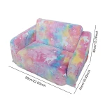 Glow in The Dark Extra Soft Open Couch Convertible Sofa To Lounger Glow in Dark Convertible Plush Foam Chair for Girls and Boys 2