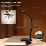 New 3 Colors 8 Brightness 14 LED Clip On Book Light Usb Rechargeable Night Light Portable Reading Light Book Lamp Mini Desk Lamp 3