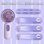 Mini portable fan, handheld small fan, USB charging, 3-speed handheld fan suitable for office, outdoor travel, and camping 2