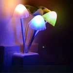 Novelty Mushroom Fungus Night Light EU & US Plug Light Sensor 220V 3 LED Colorful Mushroom Lamp Led Night Lights 5
