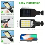 1/2/4-Pack Solar Street Lights, 108 COB LED Outdoor Wall Lights with Remote Control and Motion Sensor, Adjustable 3 Modes, Suita 6