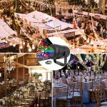 1pc Snowflake Christmas Laser Projector Light,16 patterns Waterproof Rotating Christmas LED Stage Lights Christmas Decoration 3