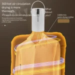 1 mini portable dryer with a small cloth bag to meet the needs of clothes of all sizes, equipped with a telescopic tube to dry s 3