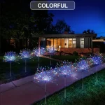 HOMEFISH NEW 200LEDs Solar Fireworks Lights Outdoor Waterproof Garden Lights 8 Lighting Modes with Remote Control Decoration 2
