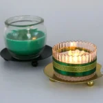 Iron Black Gold Candle Holder Tray Base Wedding Party Holiday Banquet Decorative Candle Holder Art Gift Cup Candle Accessories 4