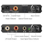 192KHz/24Bit DAC Digital to Analog Audio Converter Digital SPDIF Optical Toslink Coaxial to Analog Stereo L/R RCA and 3.5mm Jack 2