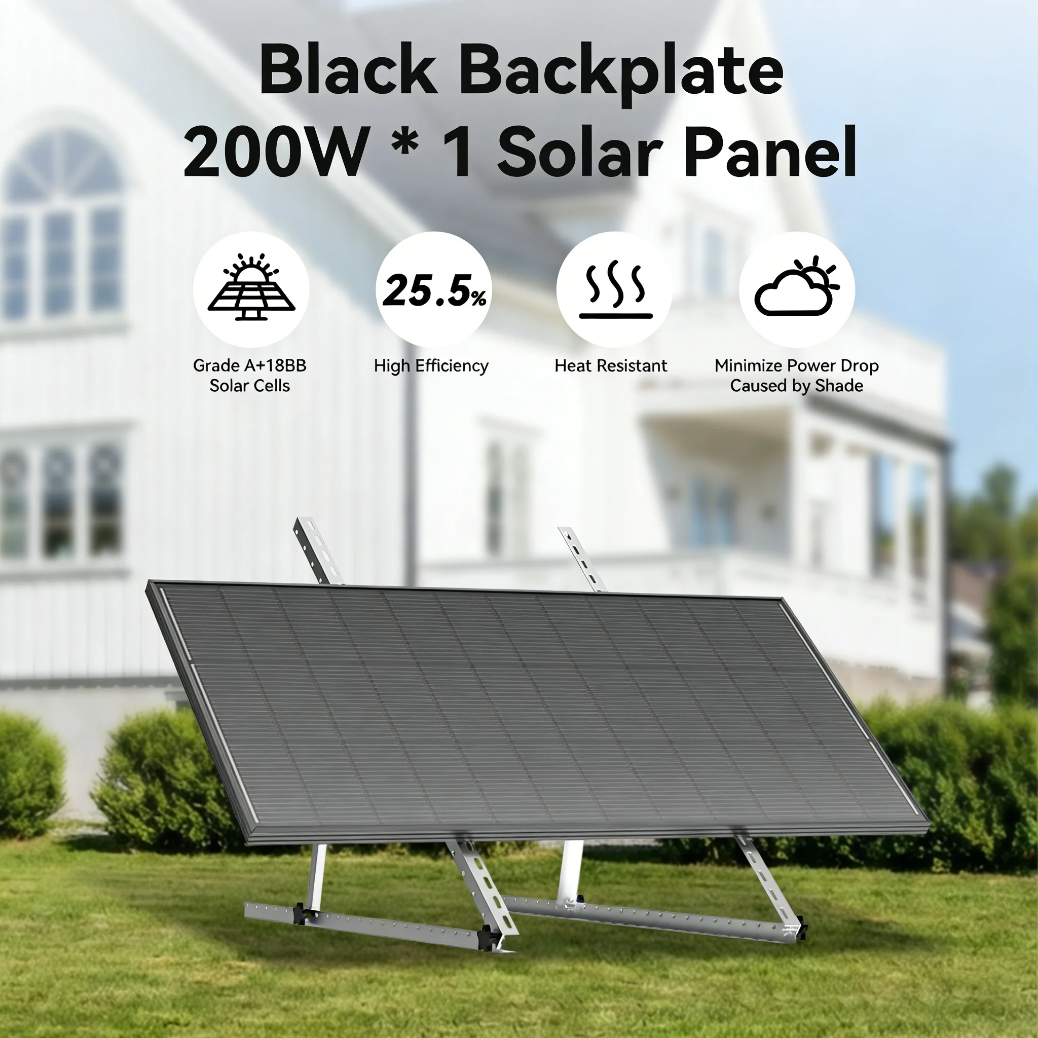 Rvpozwer 12.8V 200W Monocrystalline Solar Panel 18BB N-Type Module Off Grid PV Power Cells Waterproof For Roof Home Off Grid Rvpozwer 12.8V 200W Monocrystalline Solar Panel 18BB N-Type Module Off Grid PV Power Cells Waterproof For Roof Home Off Grid