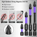 6/12 Pcs Magnetic Screwdriver Bits Non-slip Shockproof Phillips Impact Bits Hex Shank Alloy Steel Bits Suitable for Power Tools 5