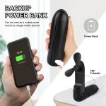 Mini Fan Handheld, 3 Speeds Handheld Fan, 3 in 1 Portable USB Fan with Flashlight Power Bank, for Travel, Home, Women, Makeup 5