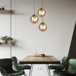 Modern Luxury Metal Chandelier Nordic Creative LED Glass Pendant Lamp Living Room Dining Room Bedside Simple Small Hanging Lamp 3