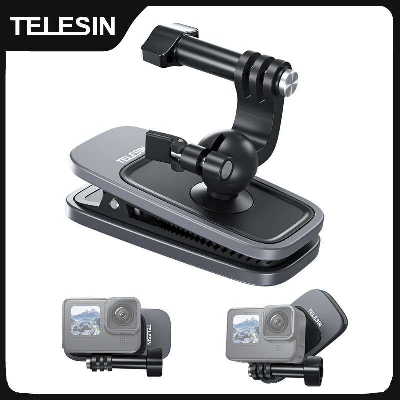 TELESIN 360° Rotation Magnetic Backpack Clip Clamp Mount for GoPro Hero 13 12 11 10 9 8 7 Insta360 DJI Action Camera Accessories TELESIN 360° Rotation Magnetic Backpack Clip Clamp Mount for GoPro Hero 13 12 11 10 9 8 7 Insta360 DJI Action Camera Accessories
