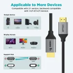 QGeeM 8K HDMI Cable HDMI 2.1 Wire for Xiaomi Xbox Serries X PS5 PS4 Chromebook Laptops 120Hz HDMI Splitter Digital Cable Cord 4K 6