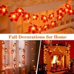 1pc 10/20 LED Maple Leaf String Lights Battery Powered Fairy Lights For Home Party Holiday Arrangement Scene Outdoor Decoration 6