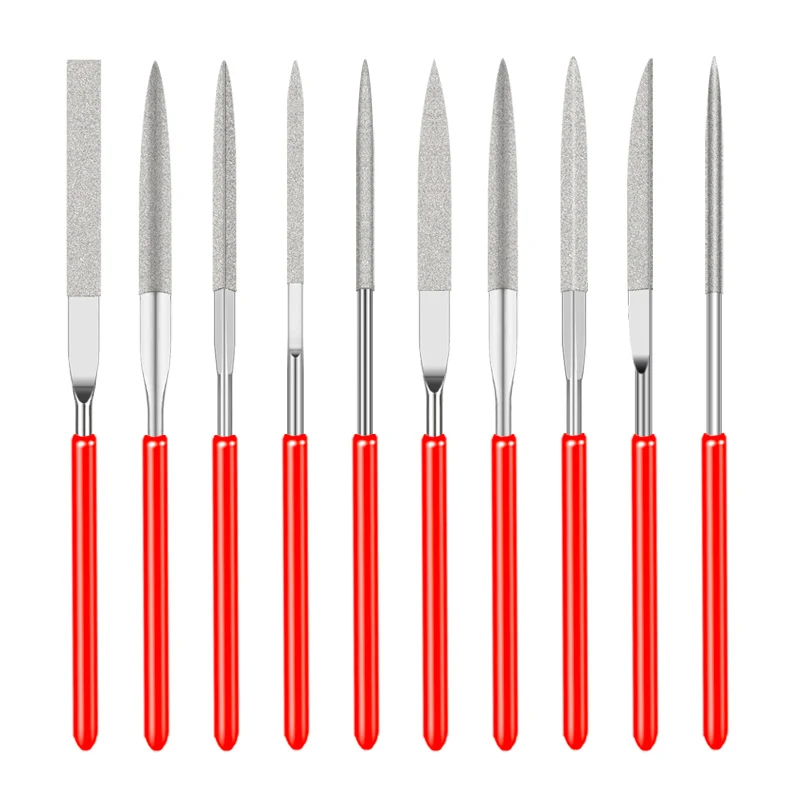 10Pcs Diamond Needle File Set 3x140mm Mini Needle File Kit For Stone Glass Metal Carving Craft Hand Tools Needle File Set 10Pcs Diamond Needle File Set 3x140mm Mini Needle File Kit For Stone Glass Metal Carving Craft Hand Tools Needle File Set