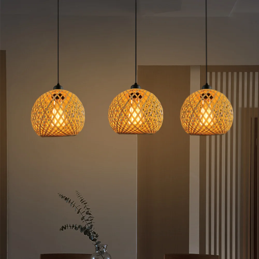 Bamboo Pendant Lamp Hanging Lamp Handmade Rattan Chandelier Fixture Restaurant Dining Room Indoor Lighting AC85-260V Bamboo Pendant Lamp Hanging Lamp Handmade Rattan Chandelier Fixture Restaurant Dining Room Indoor Lighting AC85-260V