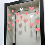 Bow Heart Shaped Curtain Decor Hanging Ornaments Divider String Tassel Curtain Girl Room Living Partiton Beaded Window Valance 5