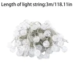 3m Waterproof LED Bubble Ball String Lights (118.11in) - Warm White Crystal Globe Fairy Lights, Weather-Resistant for Garden 6
