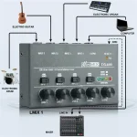 Upgraded Depusheng Ultra Low Noise 4/6/8 Channel Line Mixer Mini Sound Mixer Power Supply DC5V Easy Operation Audios Mixer 2